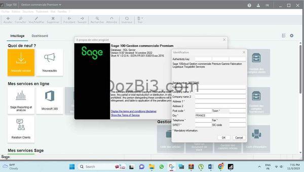 Logiciel SAGE 100CLOUD V9