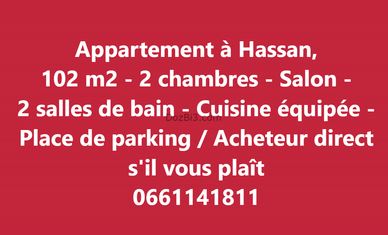Appartement à Hassan