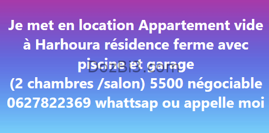 location Appartement vide