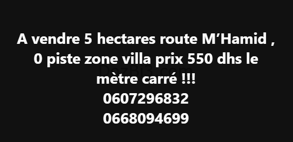5 hectares route M’Hamid