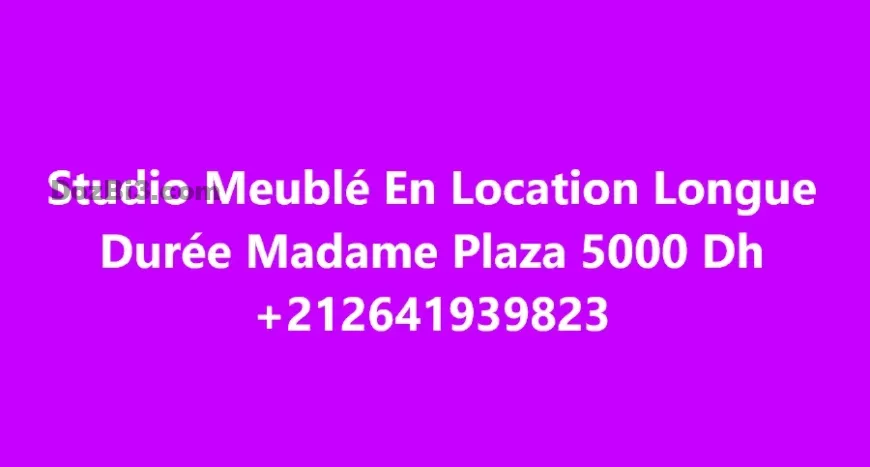 Studio Meublé Longue Durée Madame Plaza