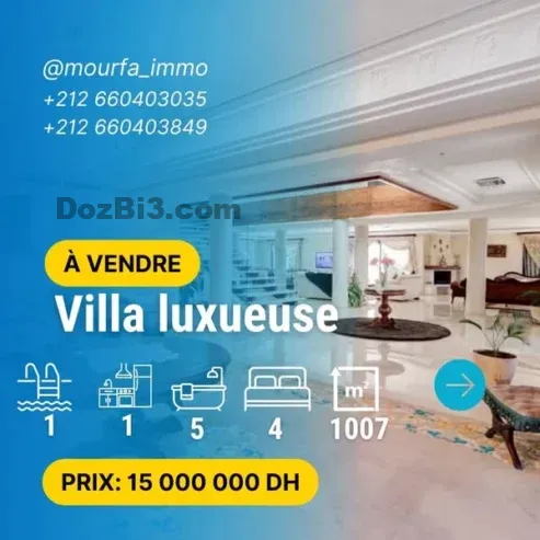 Villa luxueuse à vendre quartier Iligh