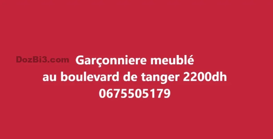 Garçonniere meublé au boulevard de tanger