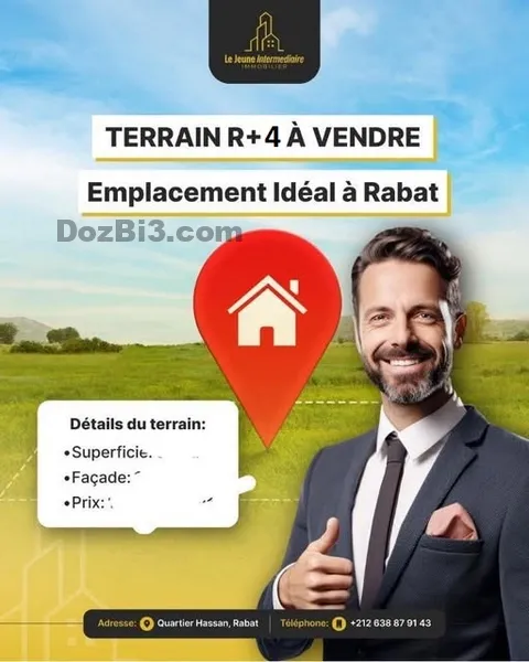 Terrain pour immeuble R+4 à vendre Agdal