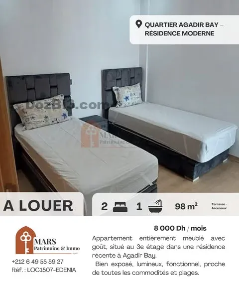 appartement à louer Agadir Bay – meublé