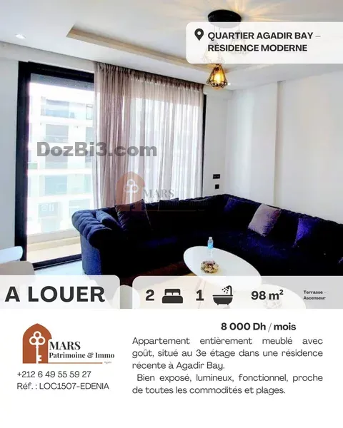 appartement à louer Agadir Bay – meublé