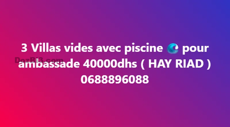 Villas vides à louer avec piscine HAY RIAD