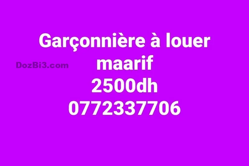 garconniere à louer Maarif