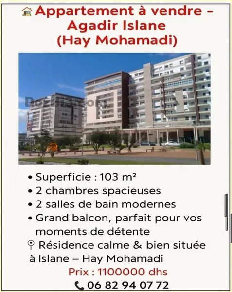 Appartement à vendre Hay Mohmmadi islane