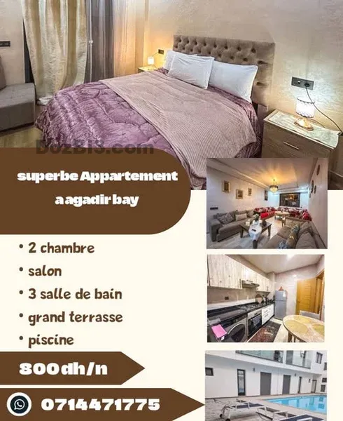 Appartement à louer pour vacances à Agadir Bay