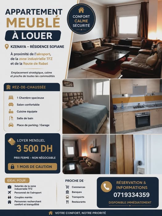 appartement à louer Gzenaya